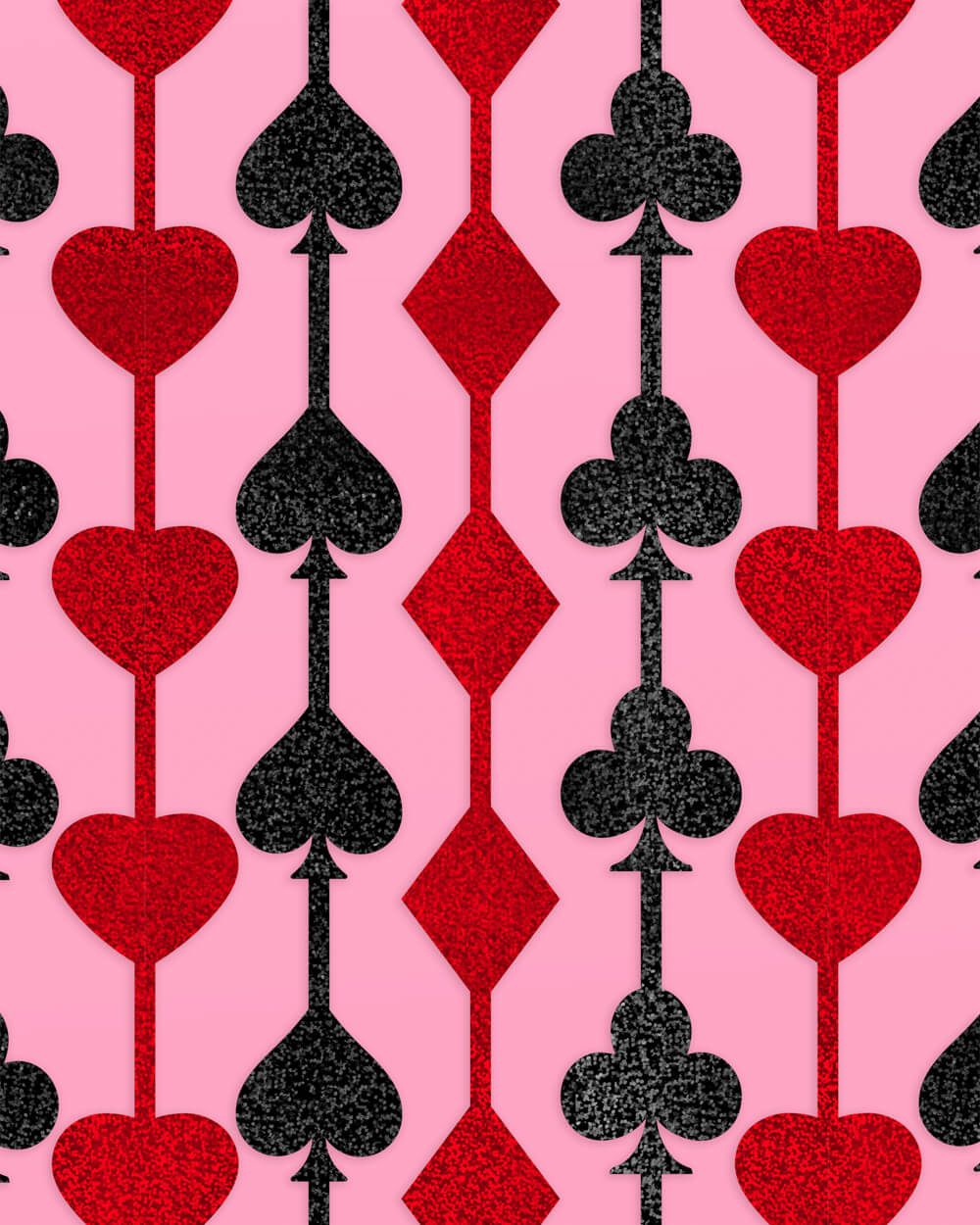 Card Suit Foil Curtain, Set of 2