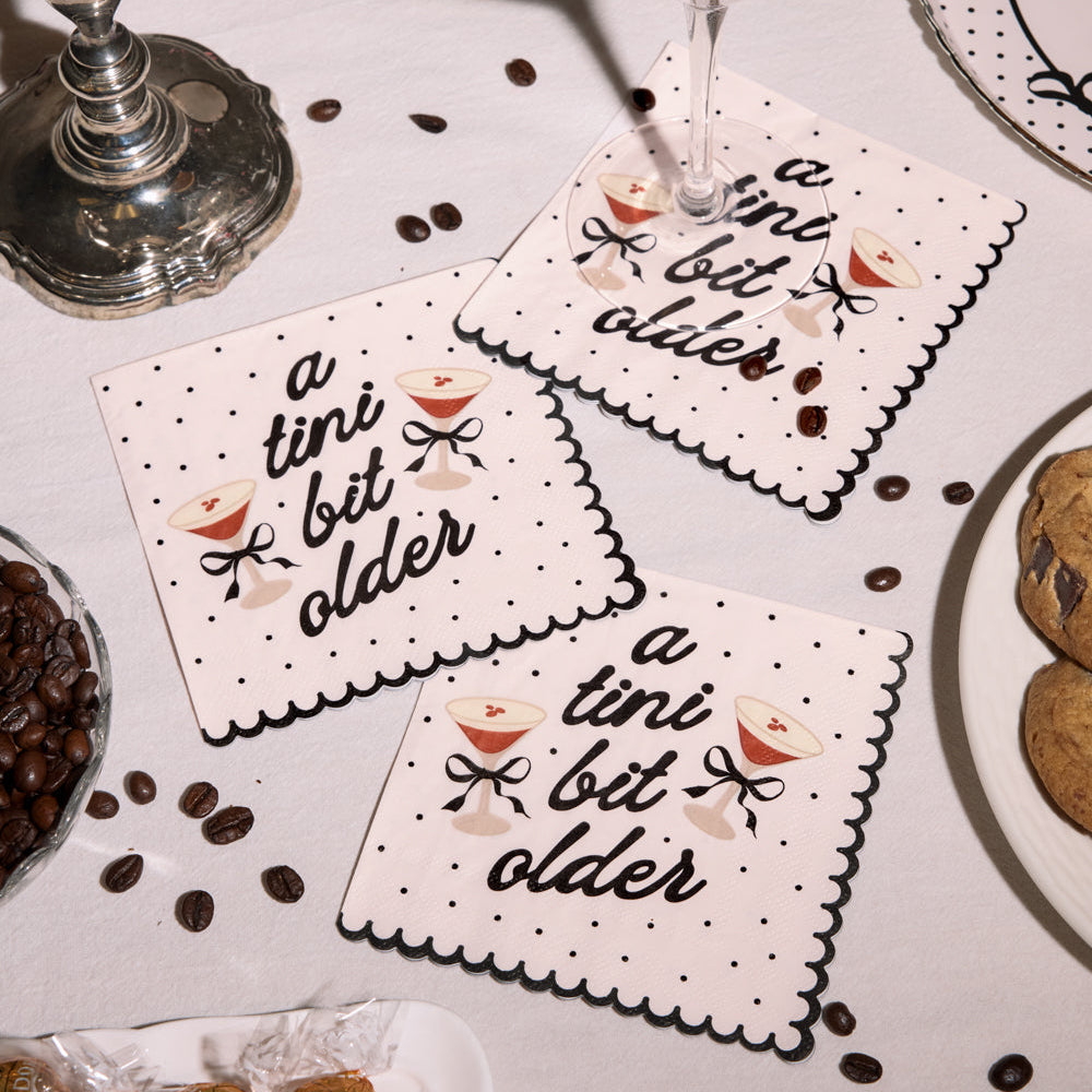 A Tini Bit Older Napkins - 25 paper napkins xo, Fetti napkins A Tini Bit Older Napkins - 25 paper napkins Bonjour Fete - Party Supplies