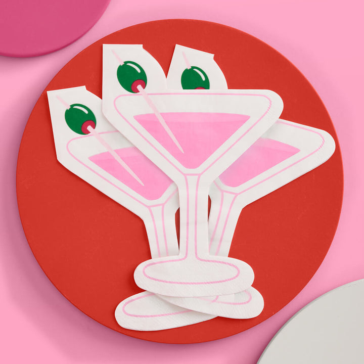 Pink Martini Napkins - 25 paper napkins xo, Fetti napkins Pink Martini Napkins - 25 paper napkins Bonjour Fete - Party Supplies