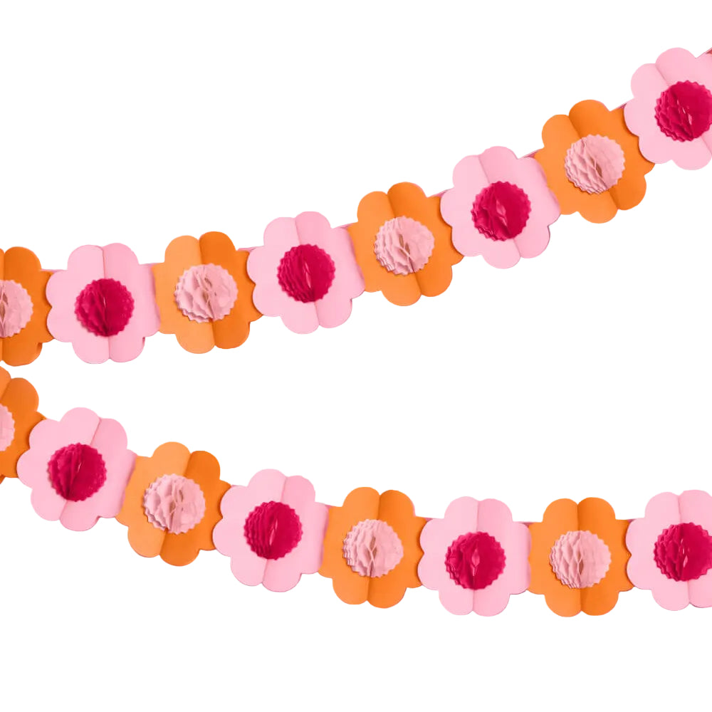 Flower Power Garland - 3D paper banner xo, Fetti xo, Fetti Collective Flower Power Garland - 3D paper banner Bonjour Fete - Party Supplies