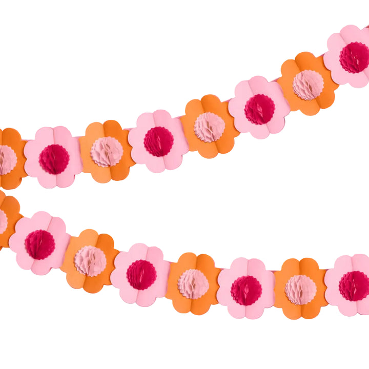 Flower Power Garland - 3D paper banner xo, Fetti xo, Fetti Collective Flower Power Garland - 3D paper banner Bonjour Fete - Party Supplies