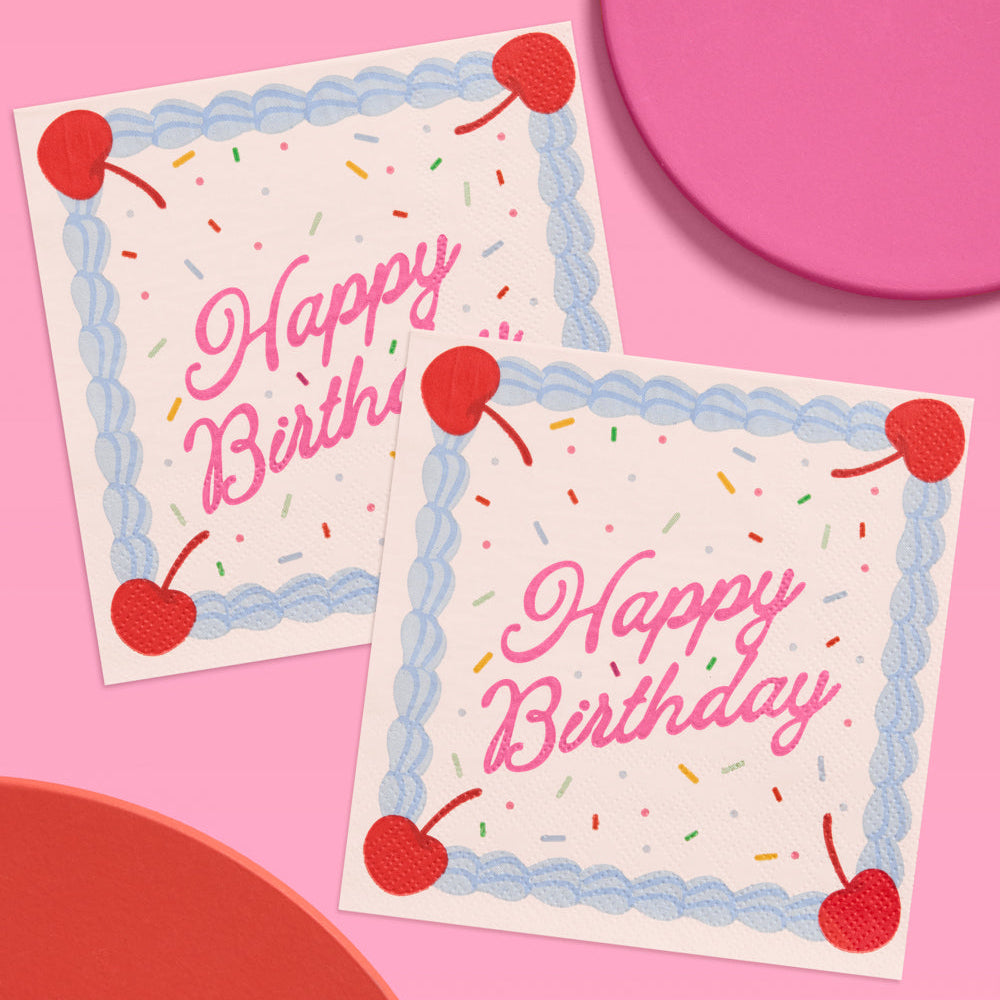Bday Cake Napkins - 25 sprinkle napkins xo, Fetti paper napkin Bday Cake Napkins - 25 sprinkle napkins Bonjour Fete - Party Supplies