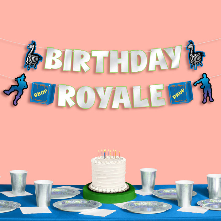 Birthday Royale Banner - silver foil banner - Bonjour Fête 