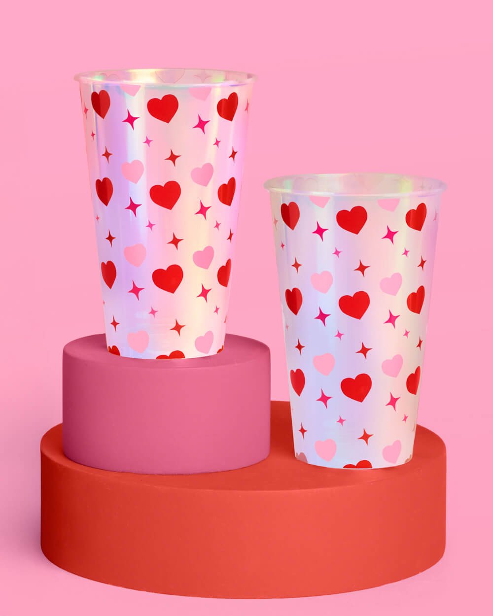 Lucky in Love Heart Iridescent Party Cups
