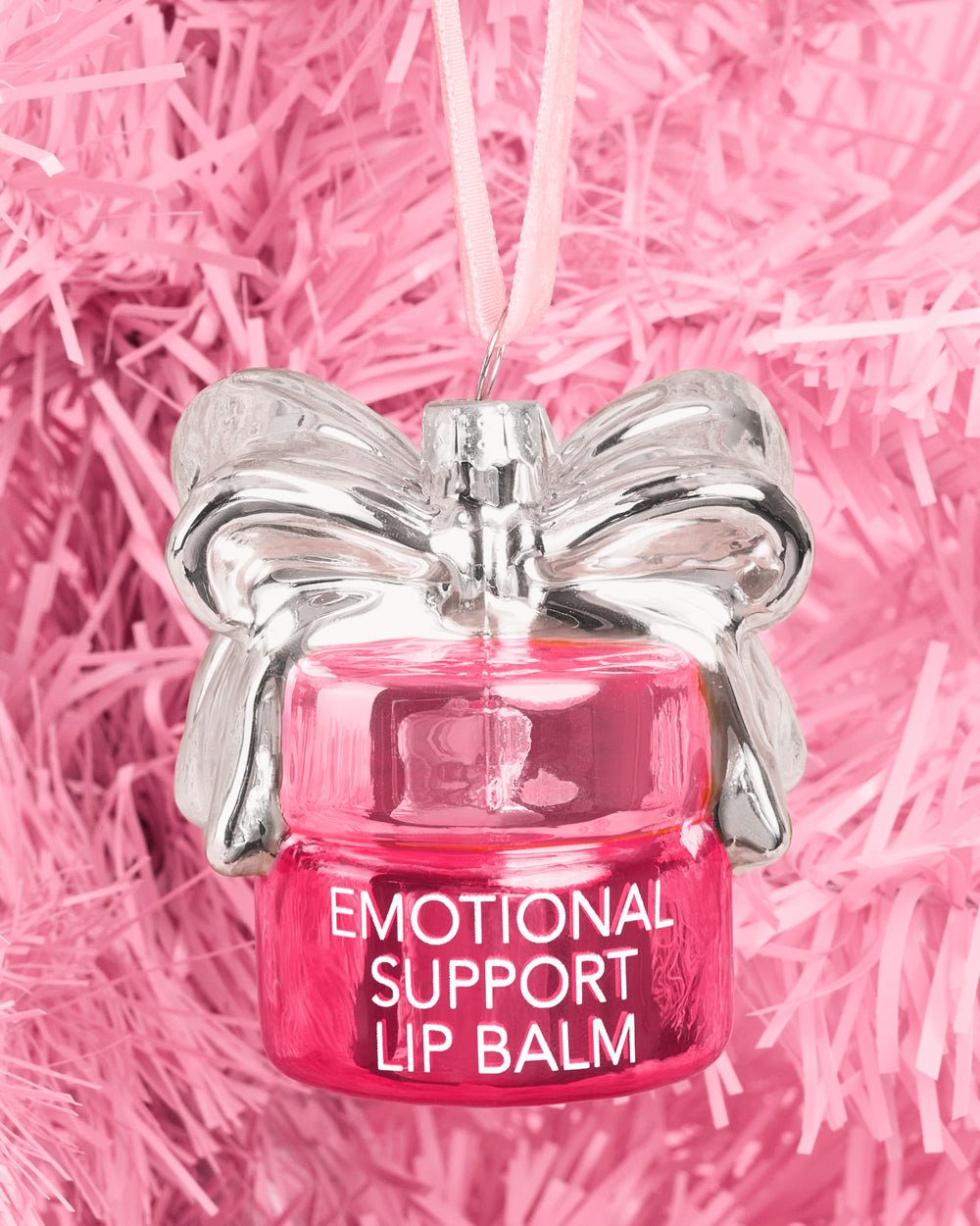 Emotional Support Lip Balm Glass Ornament