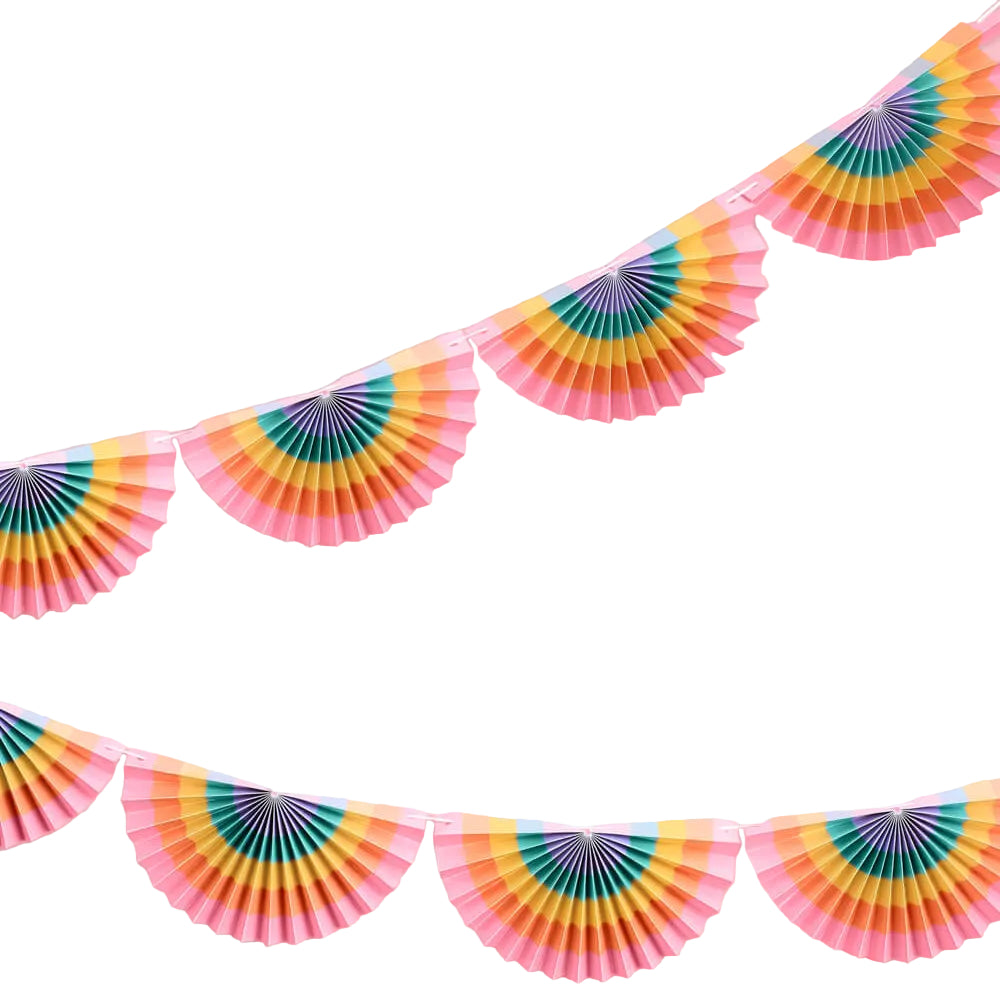 Rainbow Banner - paper fan banner xo, Fetti Banners Rainbow Banner - paper fan banner Bonjour Fete - Party Supplies