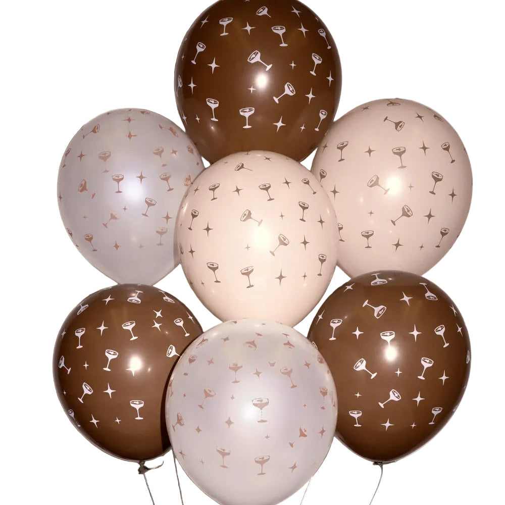 Espresso Martini Pack - 24 latex balloons xo, Fetti balloons Espresso Martini Pack - 24 latex balloons Bonjour Fete - Party Supplies