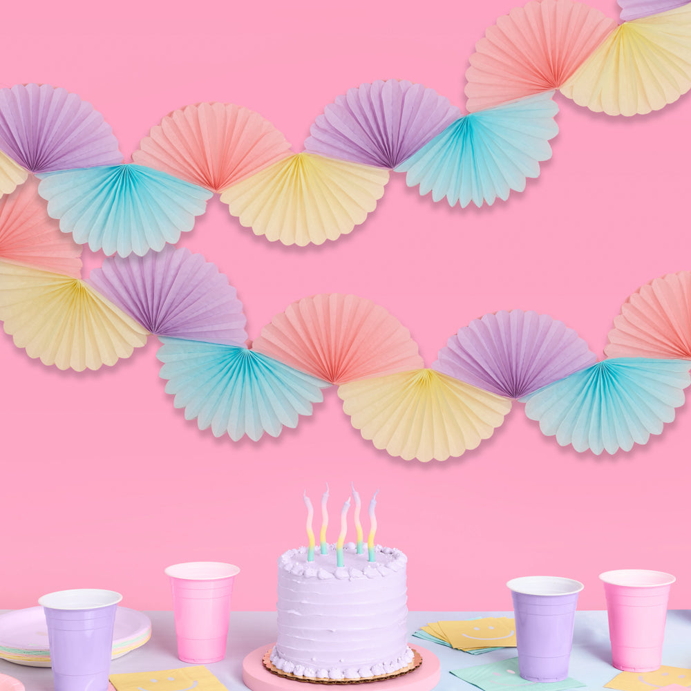 Pastel Party Garland - paper fan banner xo, Fetti Banners Pastel Party Garland - paper fan banner Bonjour Fete - Party Supplies