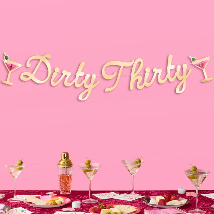 Dirty Thirty Banner - 3D paper banner xo, Fetti Banners Dirty Thirty Banner - 3D paper banner Bonjour Fete - Party Supplies