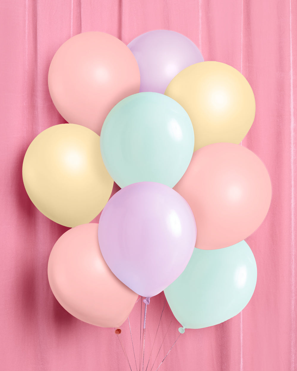 Pastel latex balloons styled together