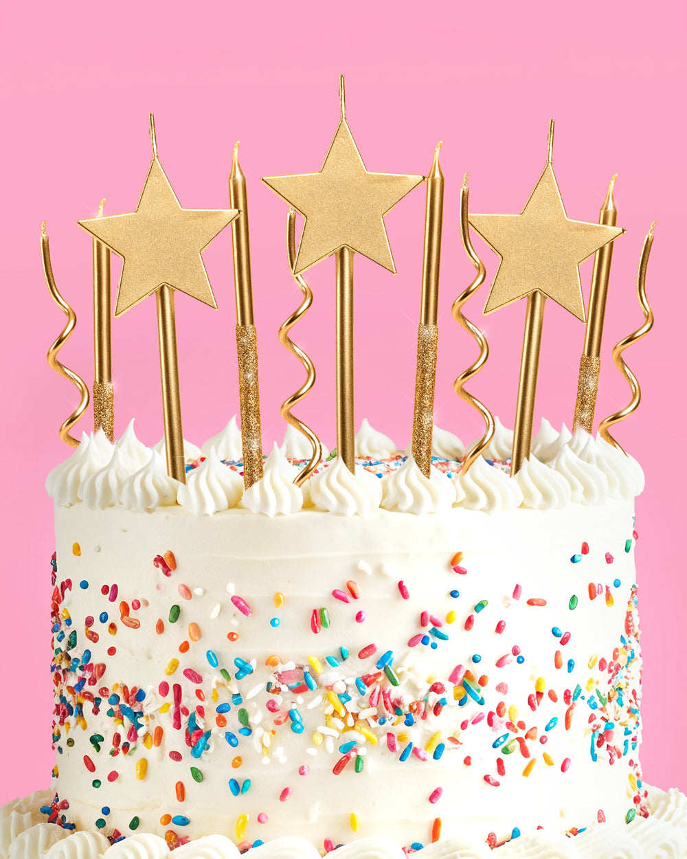 Novelty Gold Candles - 14 pc gold glitter candles