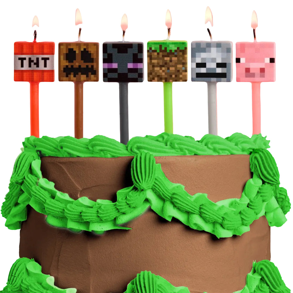 Pixel Candles - set of 6 xo, Fetti candles Pixel Candles - set of 6 Bonjour Fete - Party Supplies