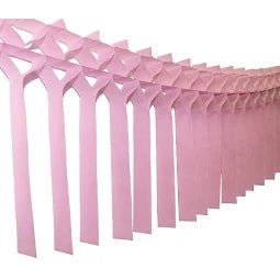 Dusty pink tissue macrame fringe garland for a birthday, bridal shower, or party backdrop