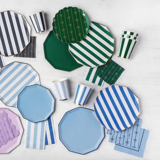 SKY BLUE SIGNATURE SMALL PLATES Bonjour Fete Plates SKY BLUE SIGNATURE SMALL PLATES Bonjour Fete - Party Supplies