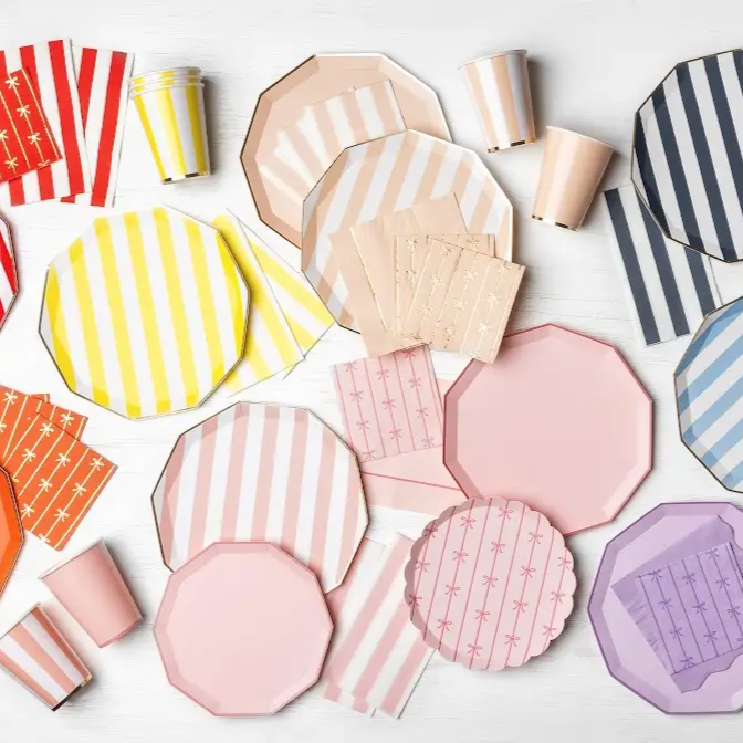 SWEET PEACH SIGNATURE CUPS Bonjour Fete Cups SWEET PEACH SIGNATURE CUPS Bonjour Fete - Party Supplies
