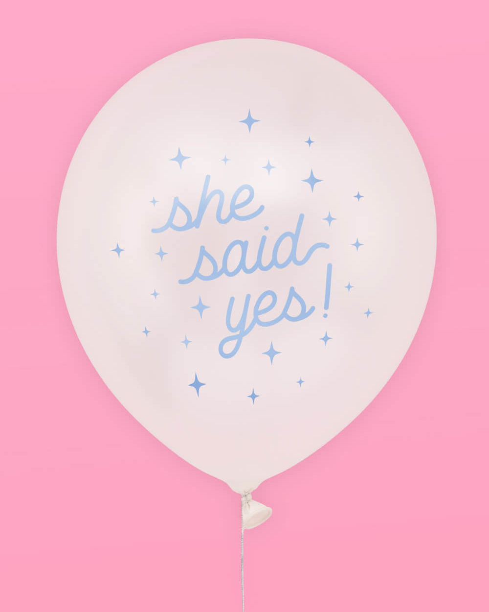White she said yes engagement balloon