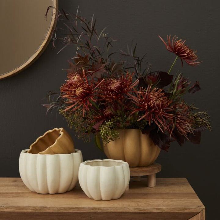 Orange Ceramic Pumpkin Pot