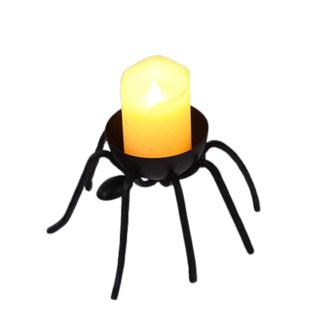 BLACK SPIDER CANDLE HOLDER Special T Imports Bonjour Fete - Party Supplies