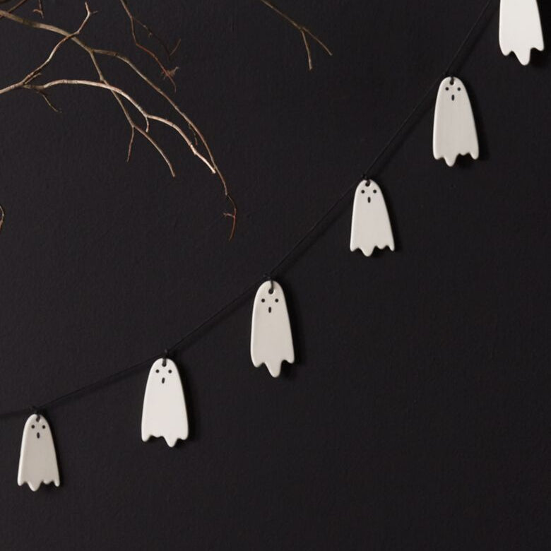 Spooky Ghost Ceramic Garland