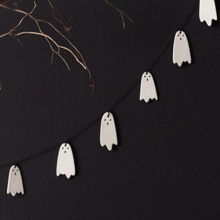Spooky Ghost Ceramic Garland
