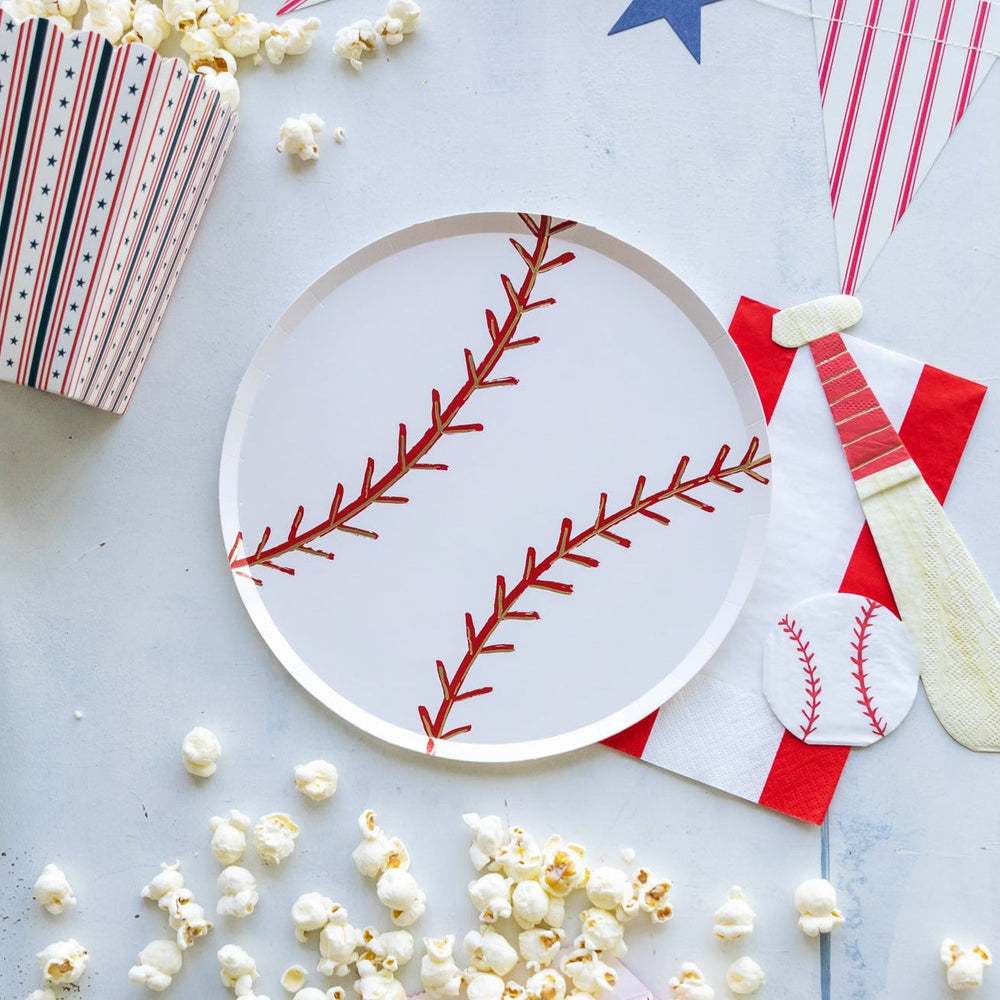 BASEBALL PLATES Meri Meri Plates Bonjour Fete - Party Supplies