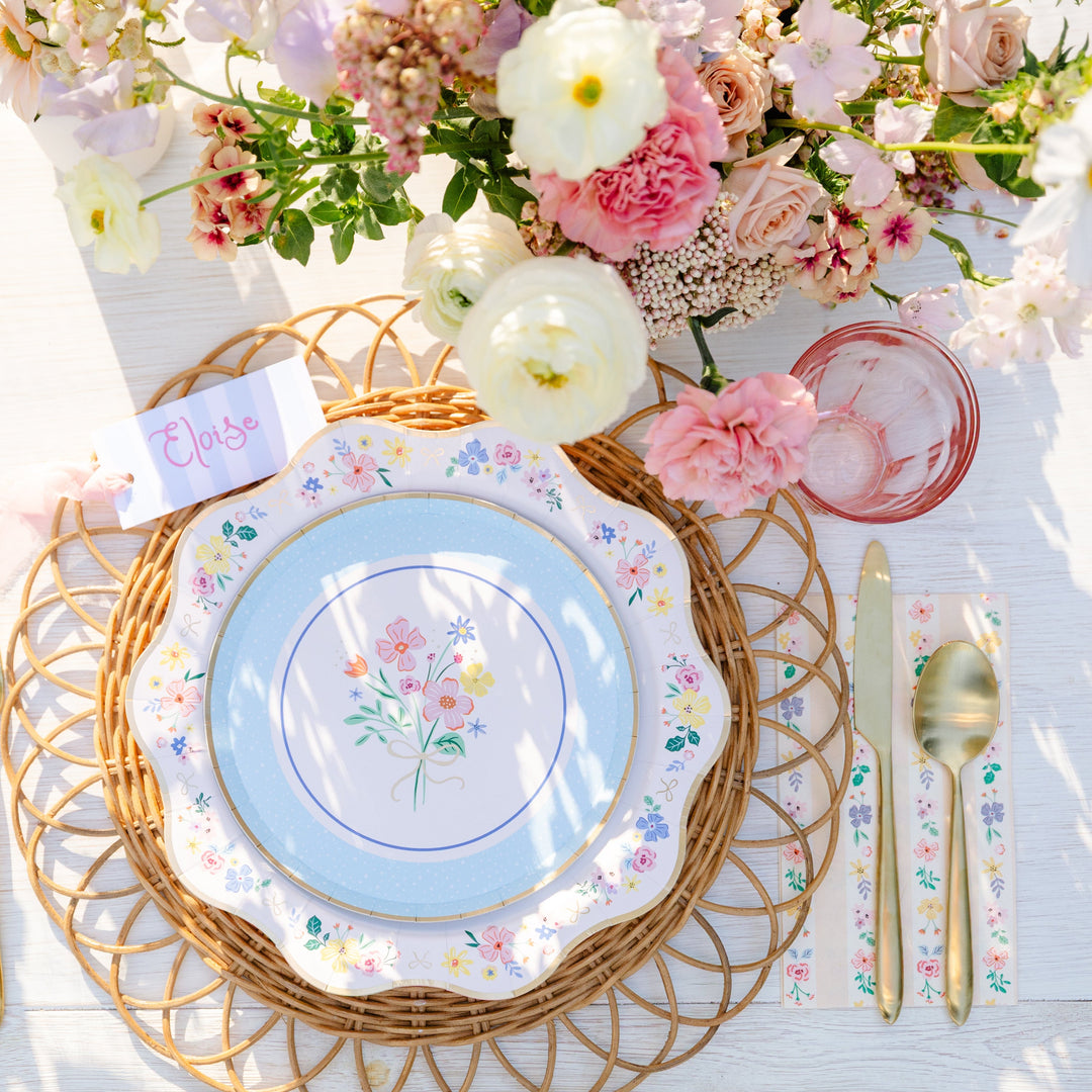 MULTICOLOR ELEGANT FLORAL GUEST TOWELS Bonjour Fete Napkins Elegant Floral Guest Towels - Perfect for Tea Parties and Showers Bonjour Fete - Party Supplies
