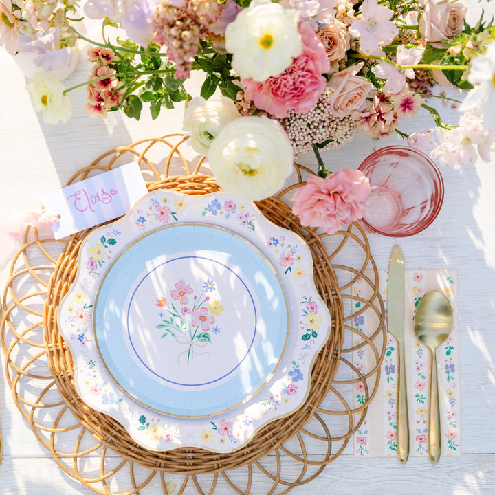 MULTICOLOR ELEGANT FLORAL GUEST TOWELS Bonjour Fete Napkins Elegant Floral Guest Towels - Perfect for Tea Parties and Showers Bonjour Fete - Party Supplies
