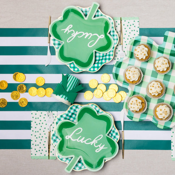 LUCKY SHAMROCK SHAPED PLATES My Mind’s Eye St. Patrick's Day LUCKY SHAMROCK SHAPED PLATES Bonjour Fete - Party Supplies