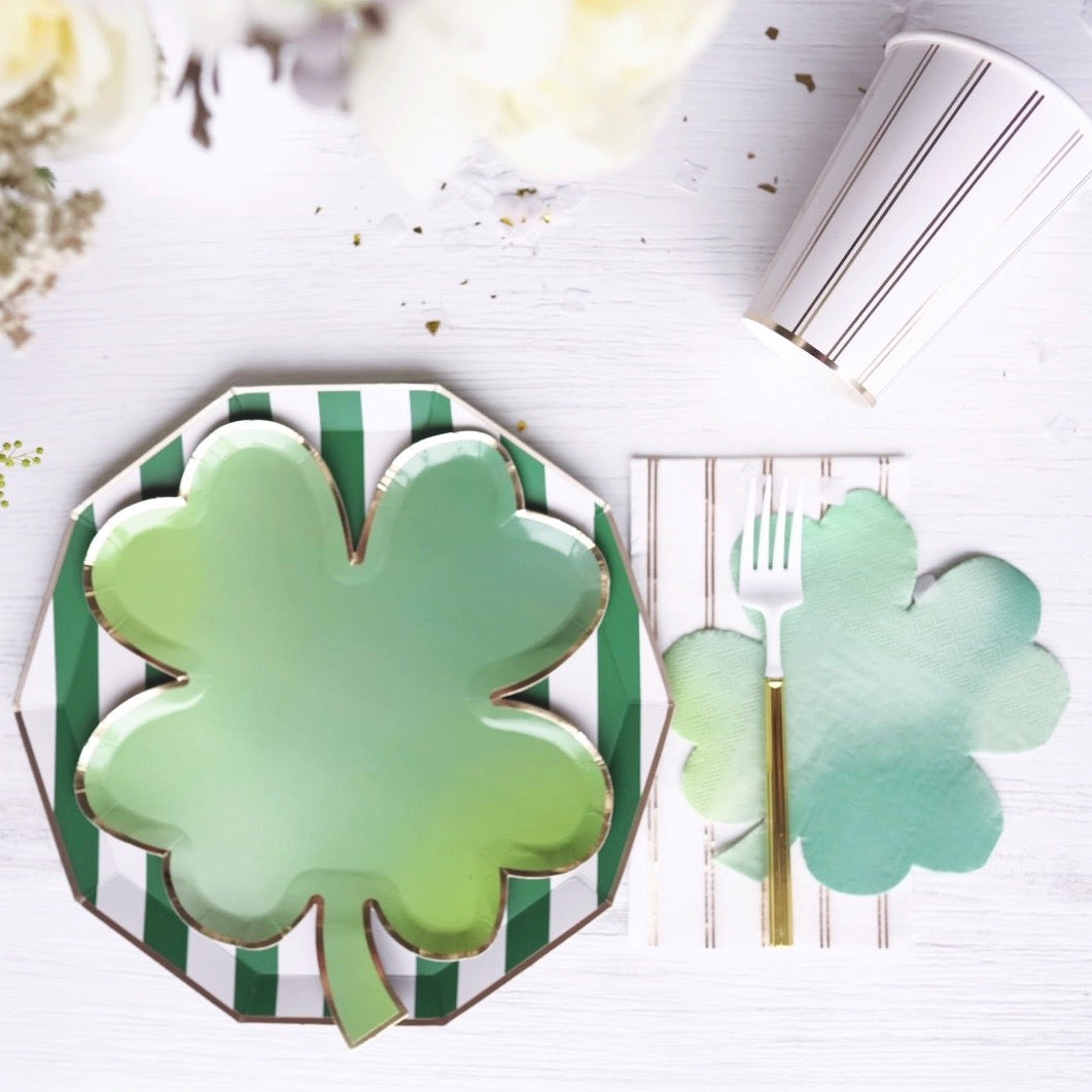 CLOVER LEAF PLATES Meri Meri St. Patrick's Day Bonjour Fete - Party Supplies