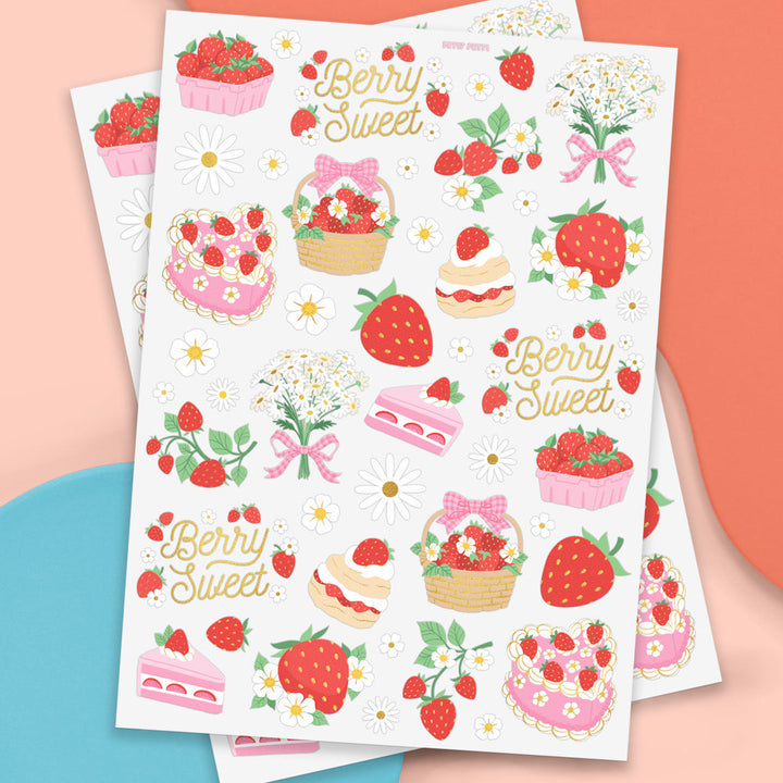 Berry Sweet Tats - 60 foil temporary tattoos xo, Fetti Temporary Tattoos Berry Sweet Tats - 60 foil temporary tattoos Bonjour Fete - Party Supplies