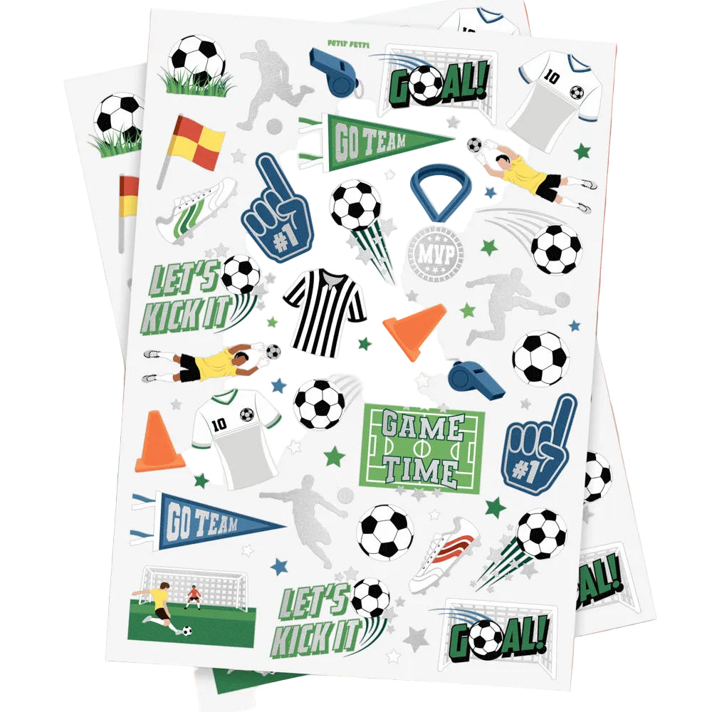 Soccer Tats - 54 foil temporary tattoos - Bonjour Fête 