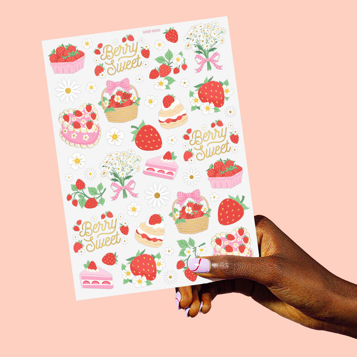 Berry Sweet Tats - 60 foil temporary tattoos xo, Fetti Temporary Tattoos Berry Sweet Tats - 60 foil temporary tattoos Bonjour Fete - Party Supplies