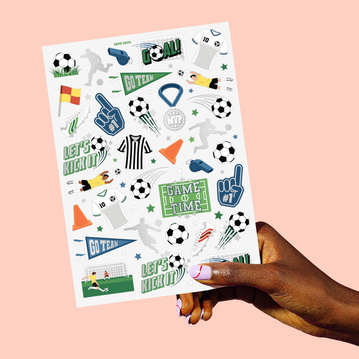 Soccer Tats - 54 foil temporary tattoos - Bonjour Fête 