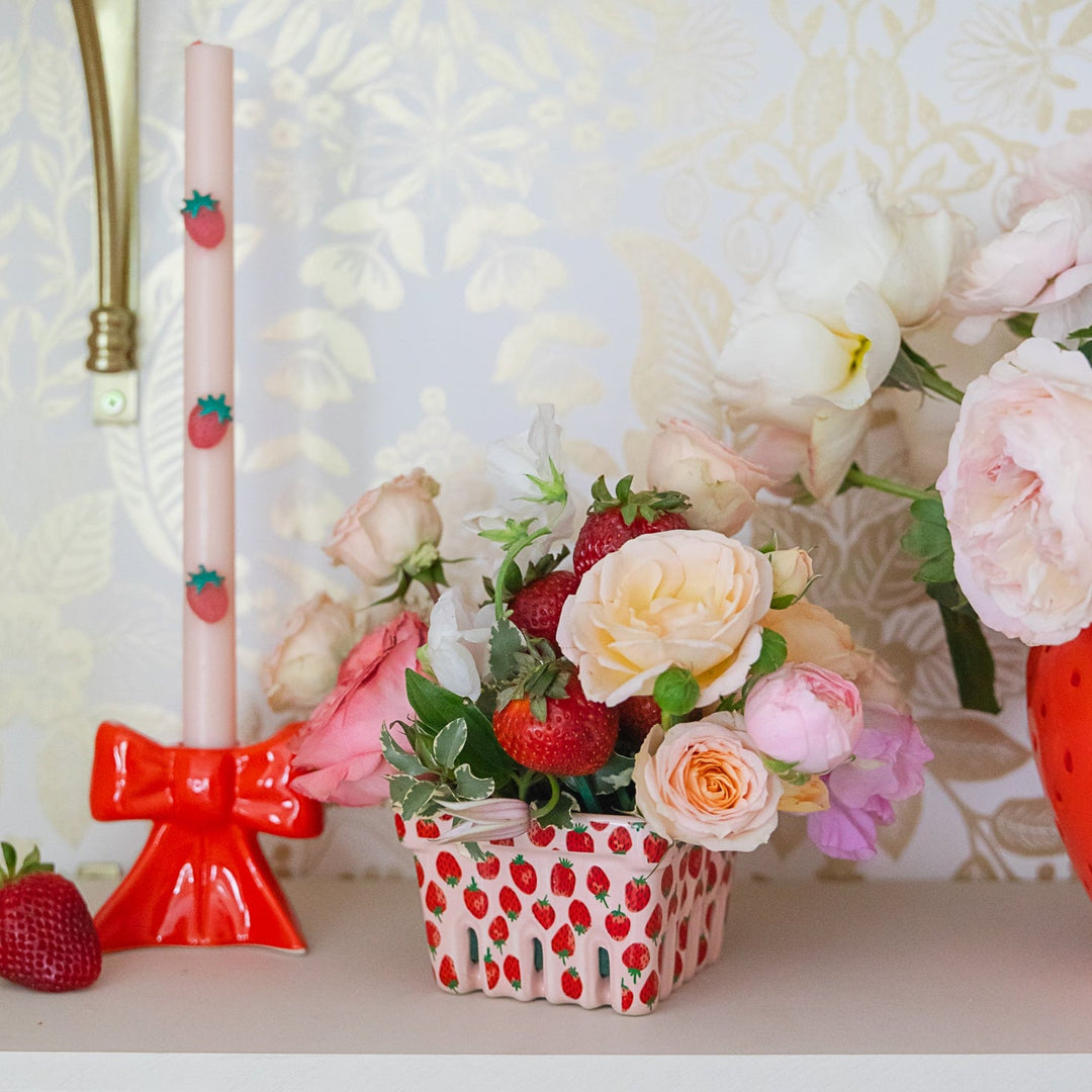STRAWBERRY PATTERN BERRY BASKET Danica Jubilee kitchen & entertaining STRAWBERRY PATTERN BERRY BASKET Bonjour Fete - Party Supplies