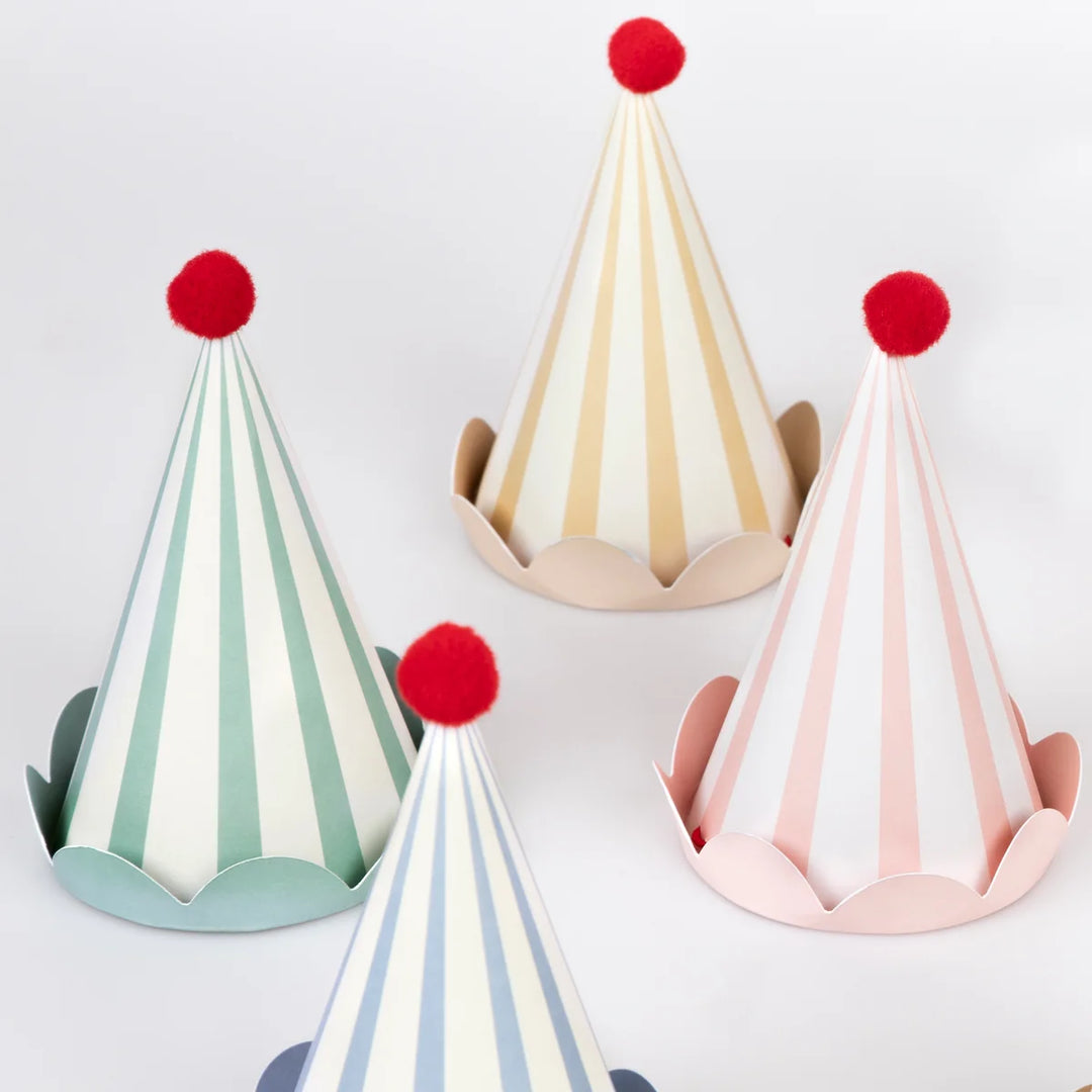 Pastel Stripe Party Hats