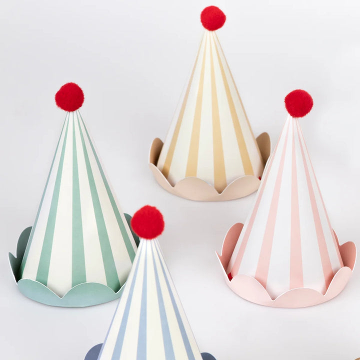 Pastel Stripe Party Hats
