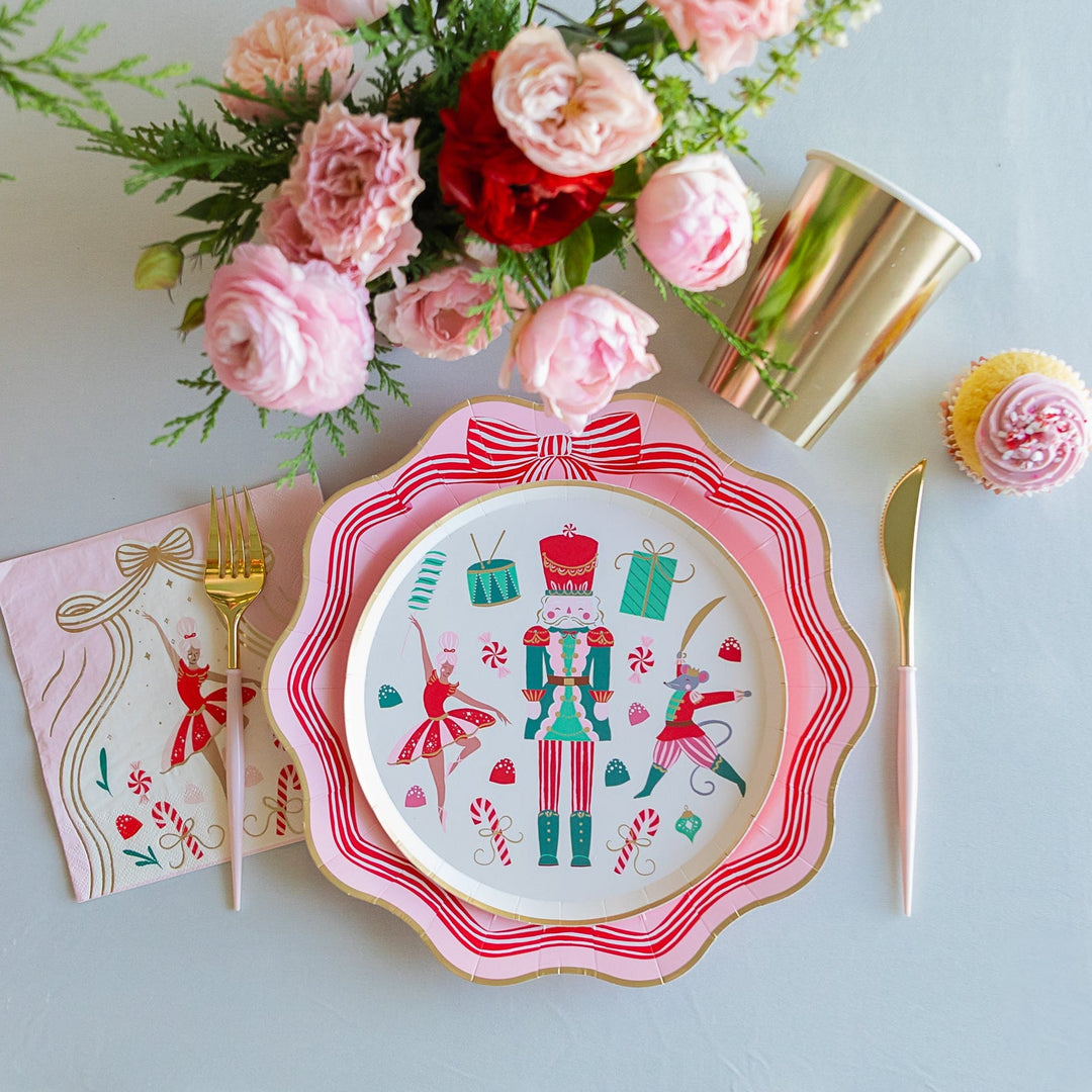 FANCY BLUSH PINK AND GOLD CUTLERY Sophistiplate Not on Sale FANCY BLUSH PINK AND GOLD CUTLERY Bonjour Fete - Party Supplies