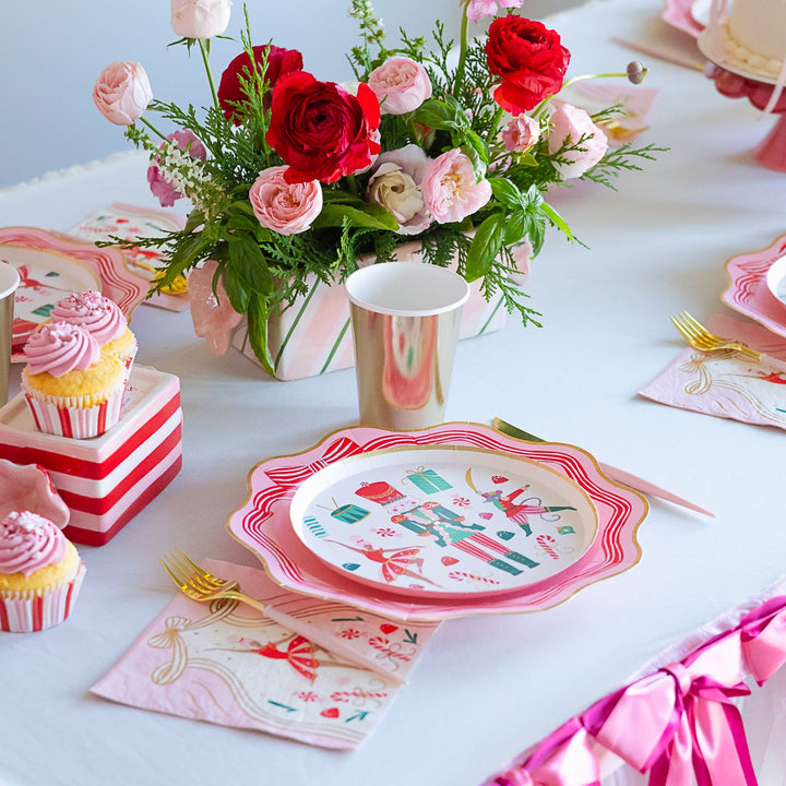 SUGARPLUM FAIRY LARGE NAPKINS Bonjour Fete Napkins SUGARPLUM FAIRY LARGE NAPKINS - Pink Ballerina Napkins - Nutcracker Collection Bonjour Fete - Party Supplies