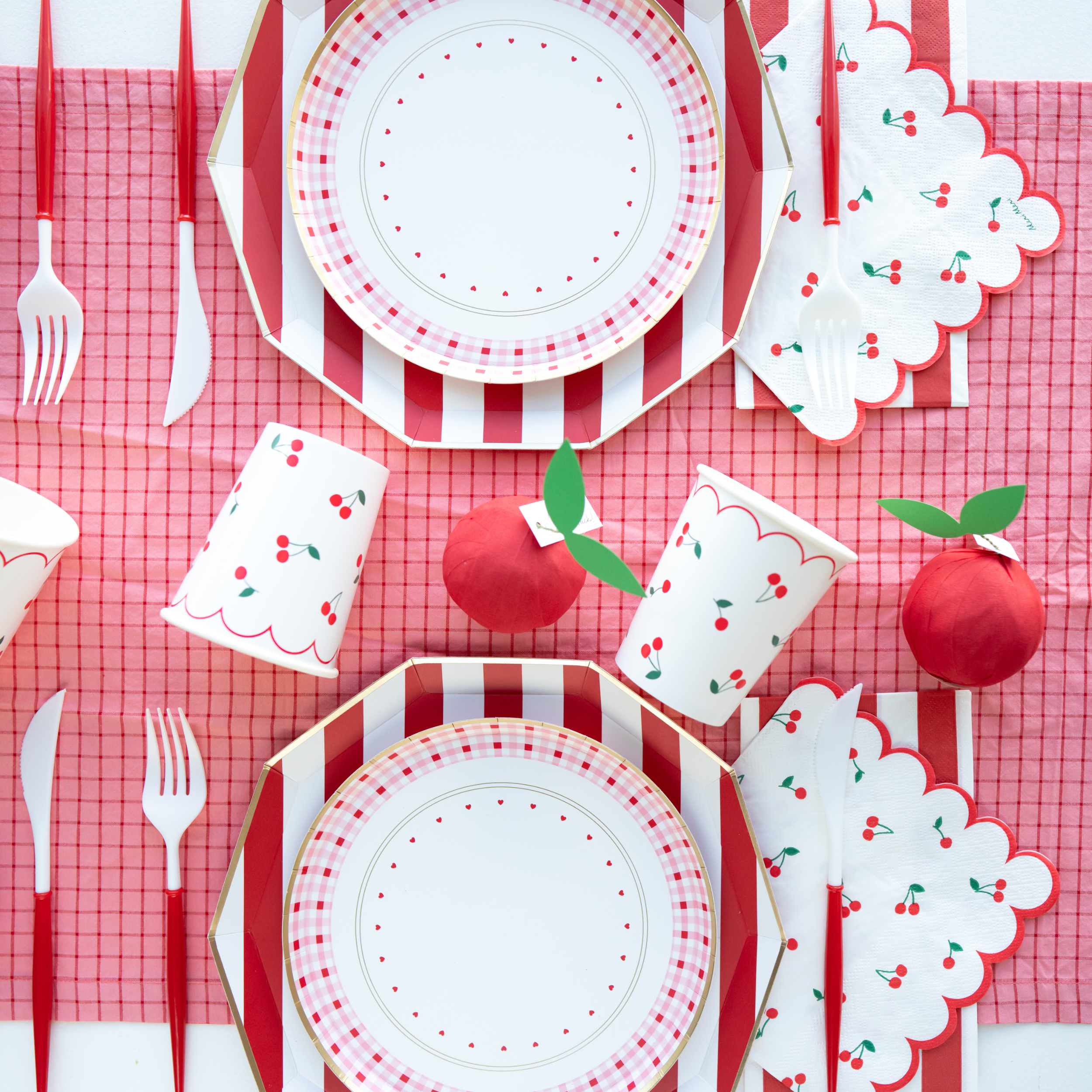 Cherry Pattern Large Napkins - Thumbnail 5