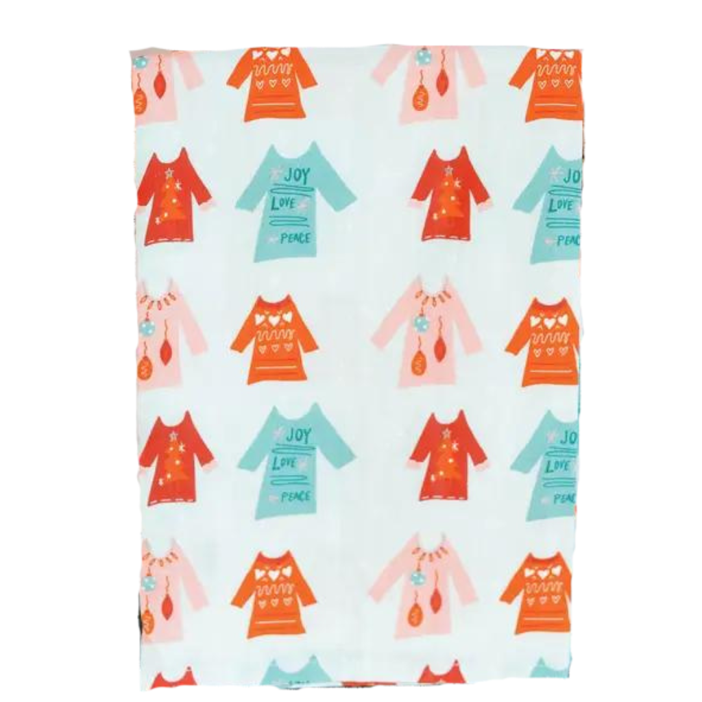 SWEATER WEATHER CHRISTMAS FLOUR SACK TOWEL Doe A Deer Bonjour Fete - Party Supplies