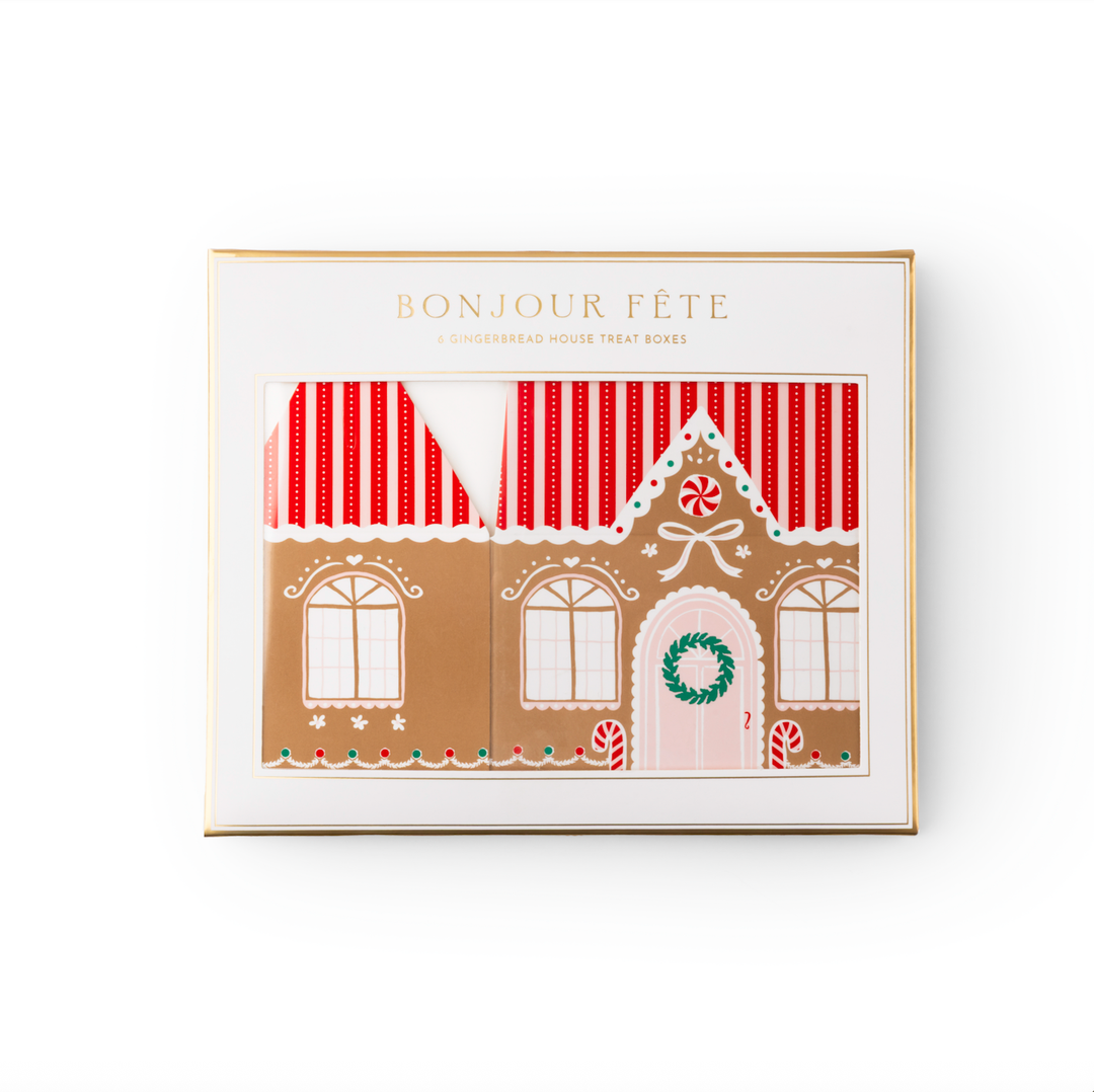 SWEET GINGERBREAD HOUSE COOKIE BOXES Bonjour Fete Favor Bags & Boxes SWEET GINGERBREAD HOUSE COOKIE BOXES Bonjour Fete - Party Supplies