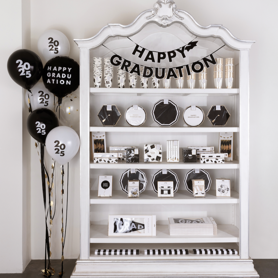 TARGET HAPPY GRADUATION BLACK FOIL BALLOON Bonjour Fete Balloons TARGET HAPPY GRADUATION BLACK FOIL BALLOON Bonjour Fete - Party Supplies