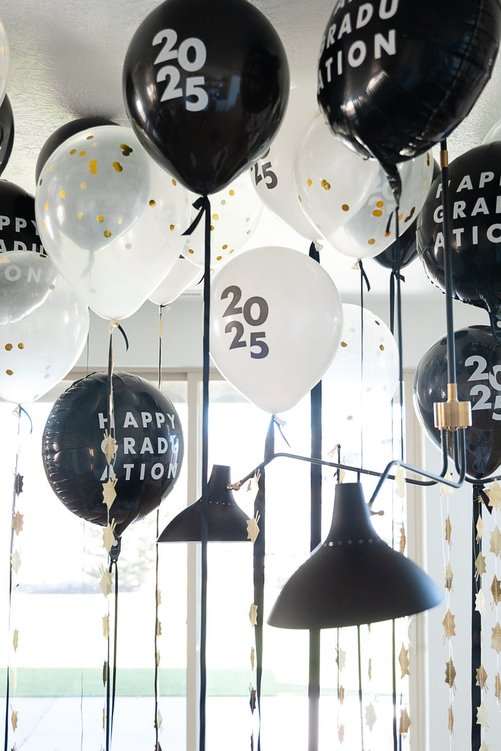 HAPPY GRADUATION BLACK FOIL BALLOON Bonjour Fete Balloons HAPPY GRADUATION BLACK FOIL BALLOON Bonjour Fete - Party Supplies