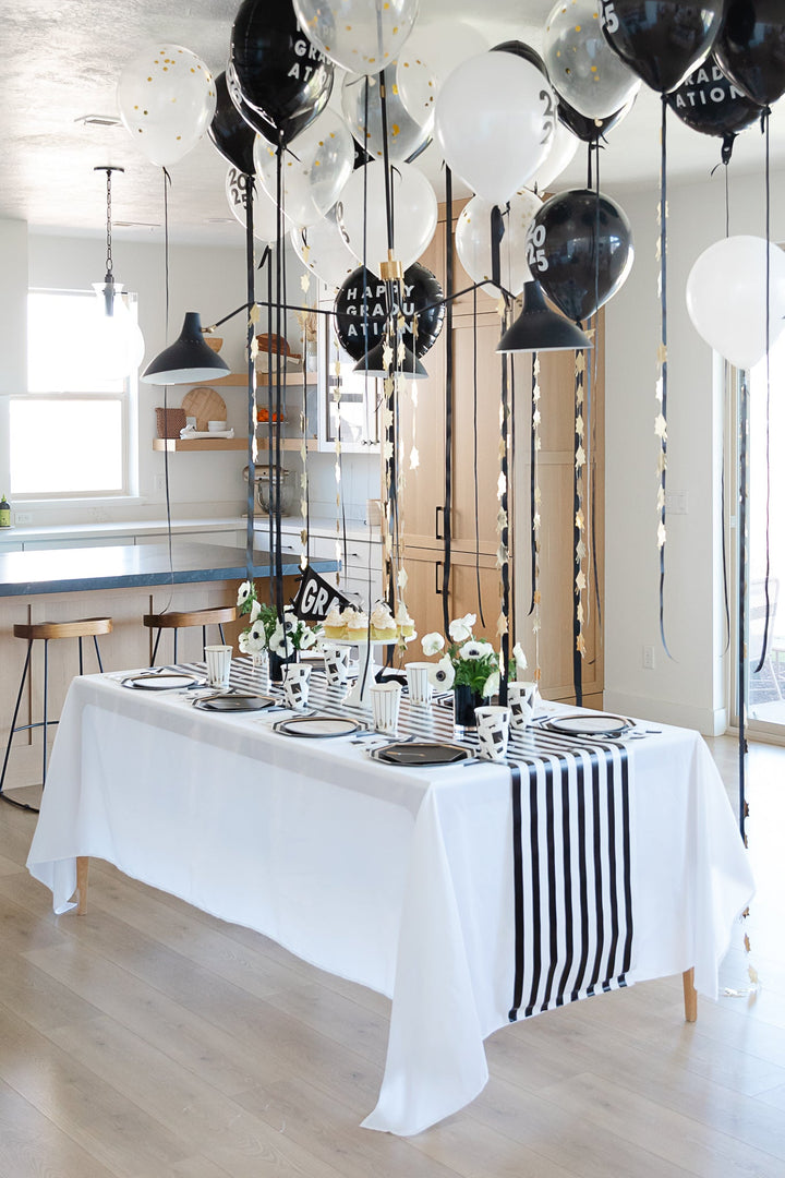 BLACK AND WHITE STREAMERS Bonjour Fete Garlands & Banners BLACK AND WHITE STREAMERS Bonjour Fete - Party Supplies