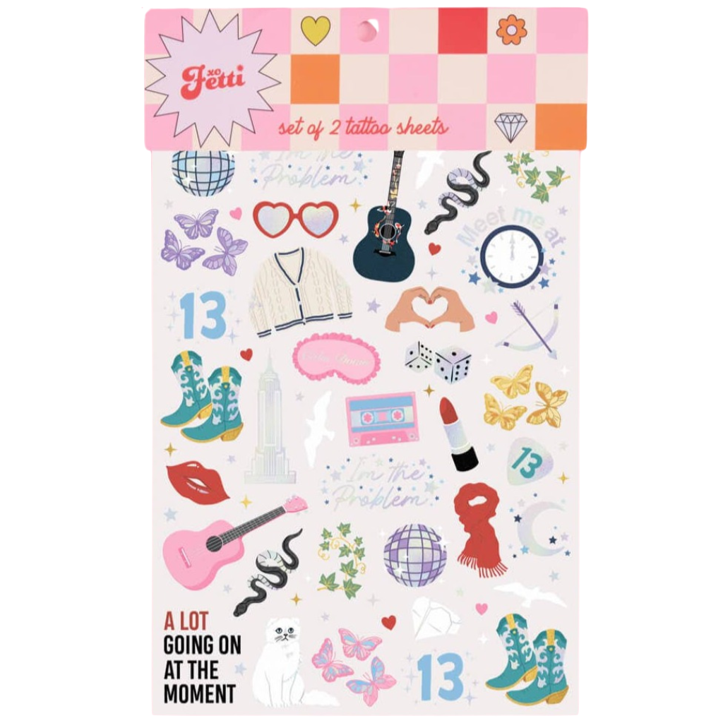 TAYLOR SWIFT ERAS TOUR TEMPORARY TATTOOS xo, Fetti Stickers & Temporary Tattoos Bonjour Fete - Party Supplies