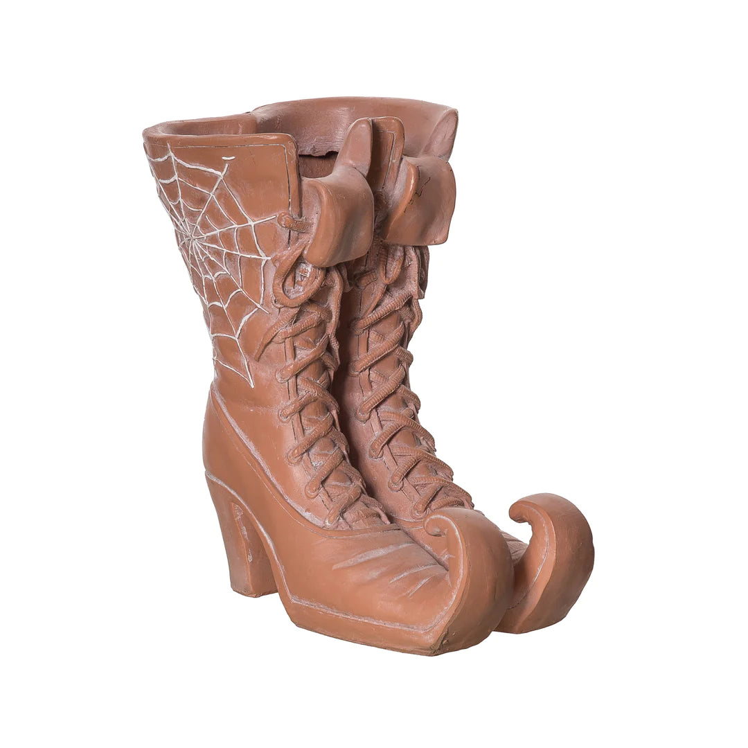 FAUX TERRACOTTA WITCH BOOT CONTAINER Transpac Halloween Home Decor Bonjour Fete - Party Supplies