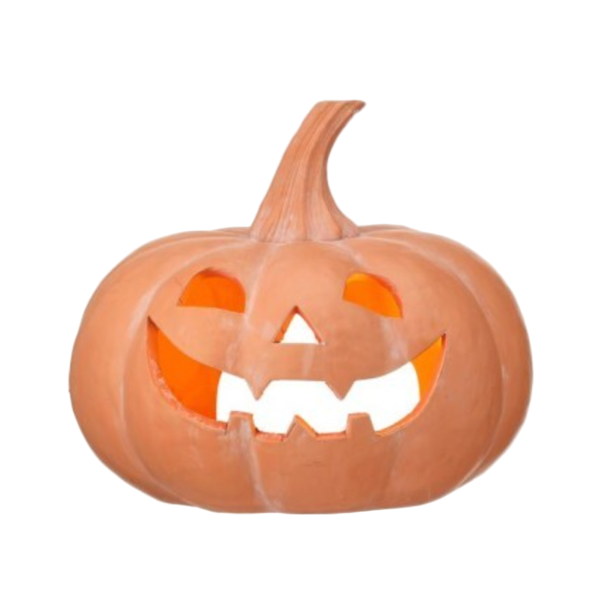 TERRA COTTA LED PUMPKIN - 10" Regency International Halloween Home Decor TERRA COTTA LED PUMPKIN - 10" Bonjour Fete - Party Supplies