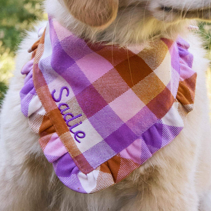 Bramble Flannel Ruffled Dog Bandana