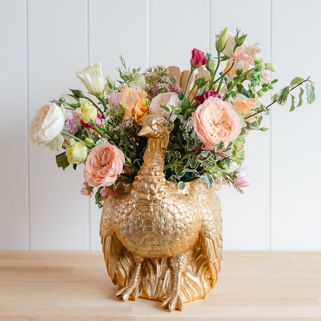 GOLD TURKEY CONTAINER Raz Thanksgiving Home Decor Bonjour Fete - Party Supplies