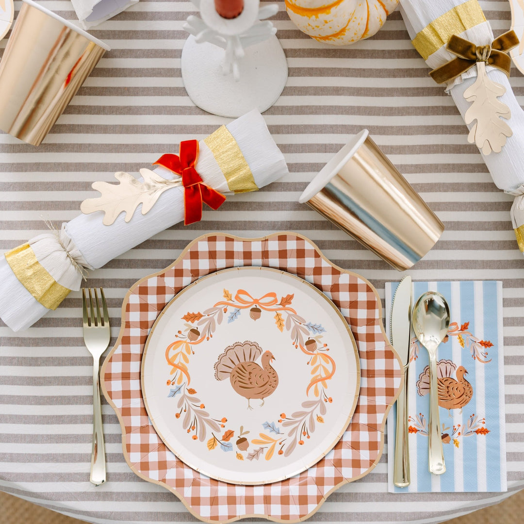 thanksgiving fall turkey tablescape